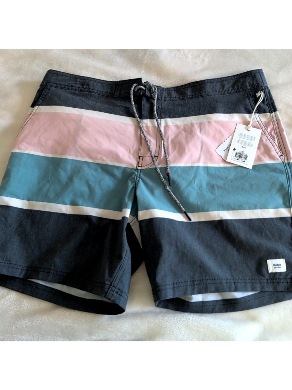 Karin Duke Trunk Mens Board Swim Shorts Size 36 Drawstring Pocket NEW-lp